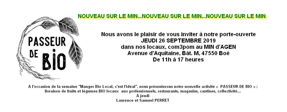 COM 3 POM Sarl, Vente en ligne de fruits et légumes et produits fermiers locaux.
Livraison sur le lieu de travail, au domicile ou en points relais.